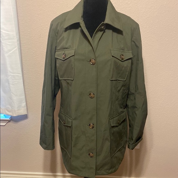 dennis basso Jackets & Blazers - Chic Olive Green Utility Jacket